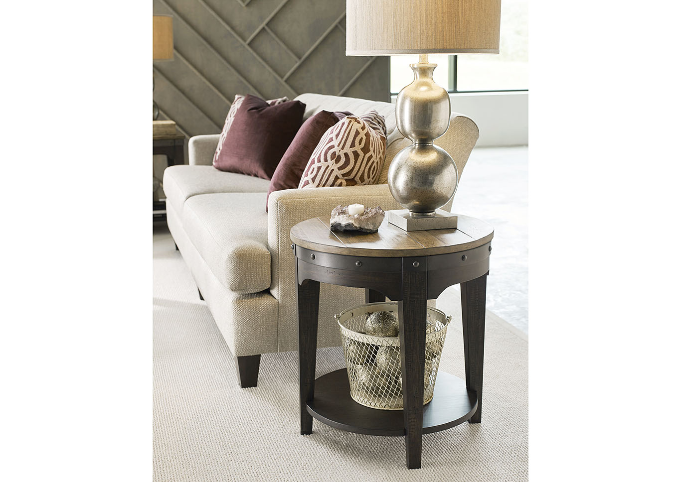 Artisans Charcoal Round End Table,Kincaid