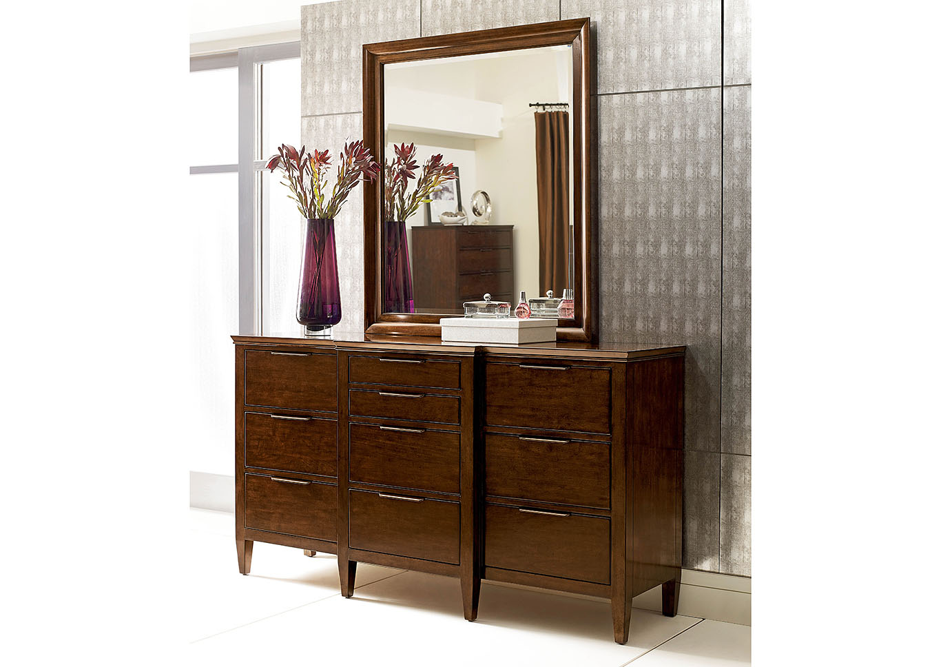 Bristow Amaretto Dresser & Mirror,Kincaid