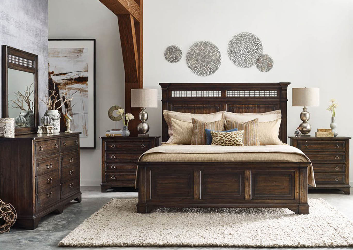 Northgate Ember Queen Panel Bed w/Dresser and Mirror,Kincaid