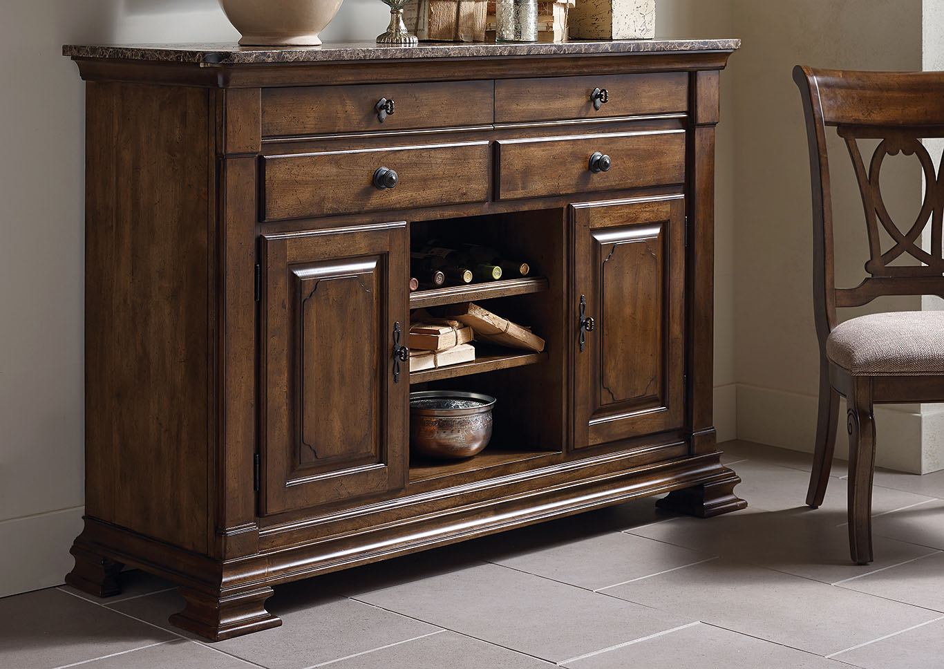 Portolone Truffle Sideboard w/Marble Top,Kincaid