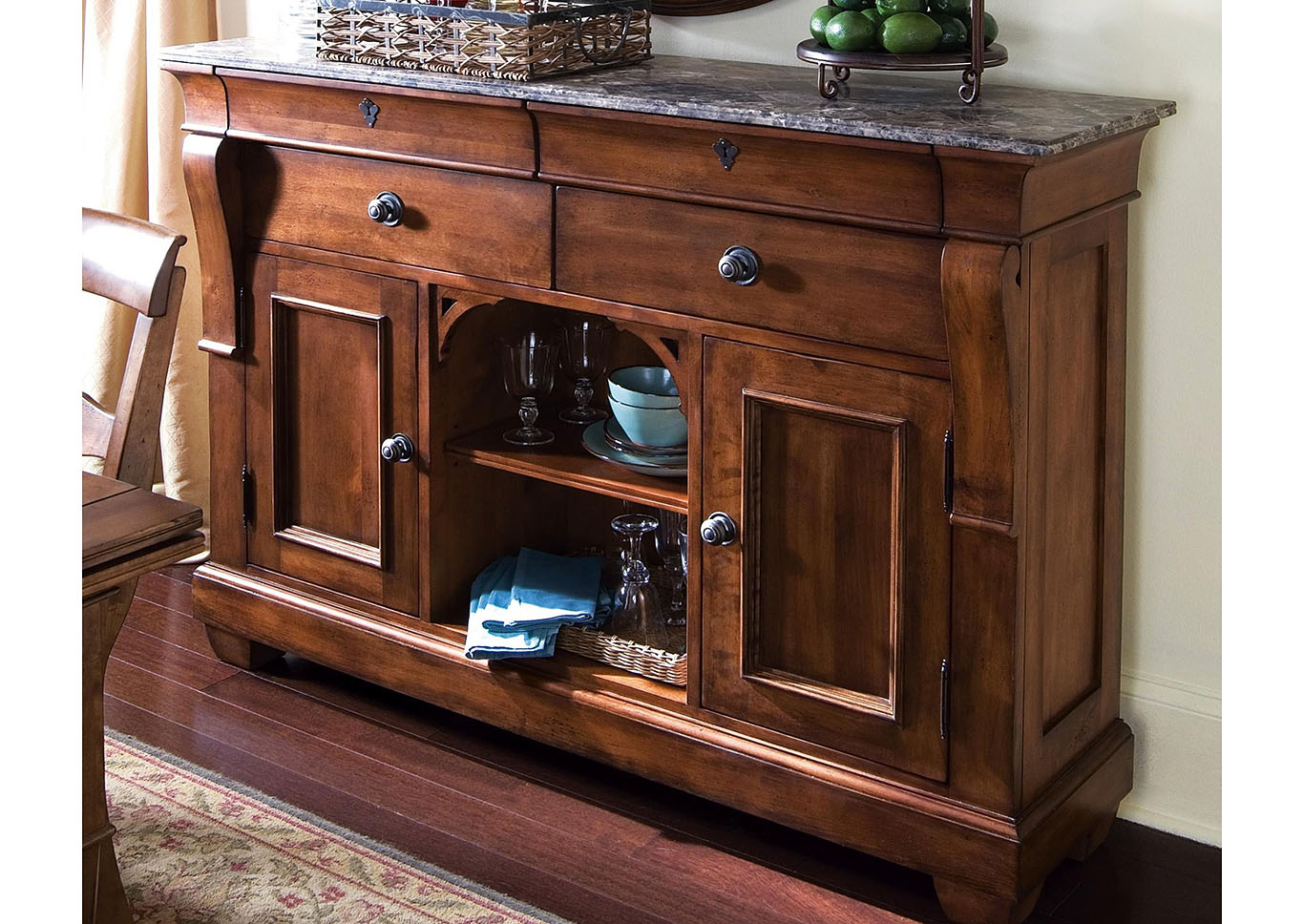 Tuscano Old World Sideboard w/ Marble Top,Kincaid