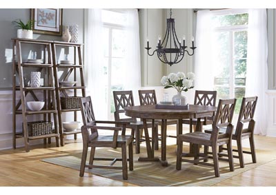 Foundry Driftwood Oval Dining Set w/4 Wood Side Chairs & 2 Wood Arm Chairs