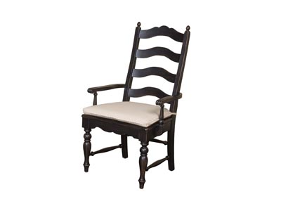 Image for Homecoming Pine Black Ladderback Arm Chair (Set of 2)
