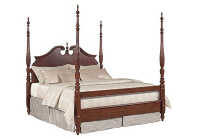 Image for Rice Carved Classic Cherry Poster Queen Bed
