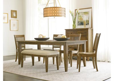 Image for The Nook Brushed Oak Dining Set w/4 Side Chairs & Bench