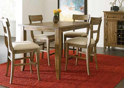 Image for The Nook Brushed Oak Counter Height Dining Set w/4 Counter Chairs