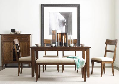 Image for The Nook Hewned Maple Dining Set w/4 Side Chairs & Bench