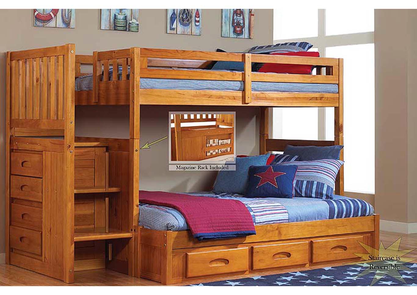 Bunkbeds Twin/Full Staricase Bed,Kith