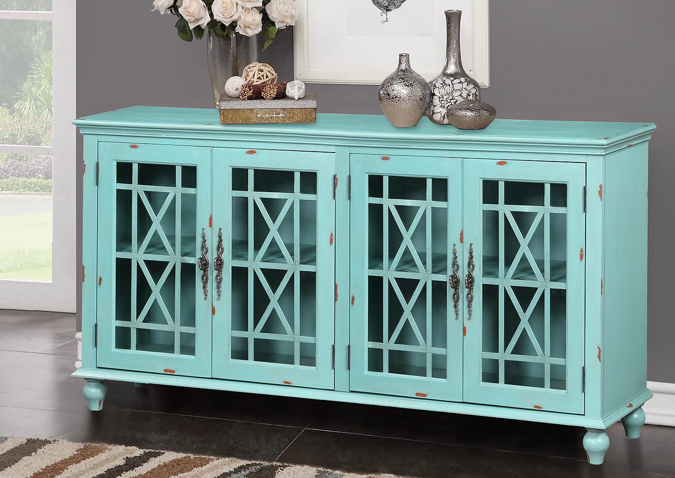 Harper's Branch Turquoise Accent Console,Kith