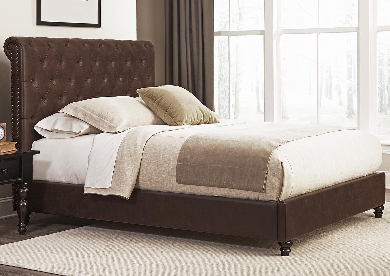 Roll Back Brown Queen Bed,Kith