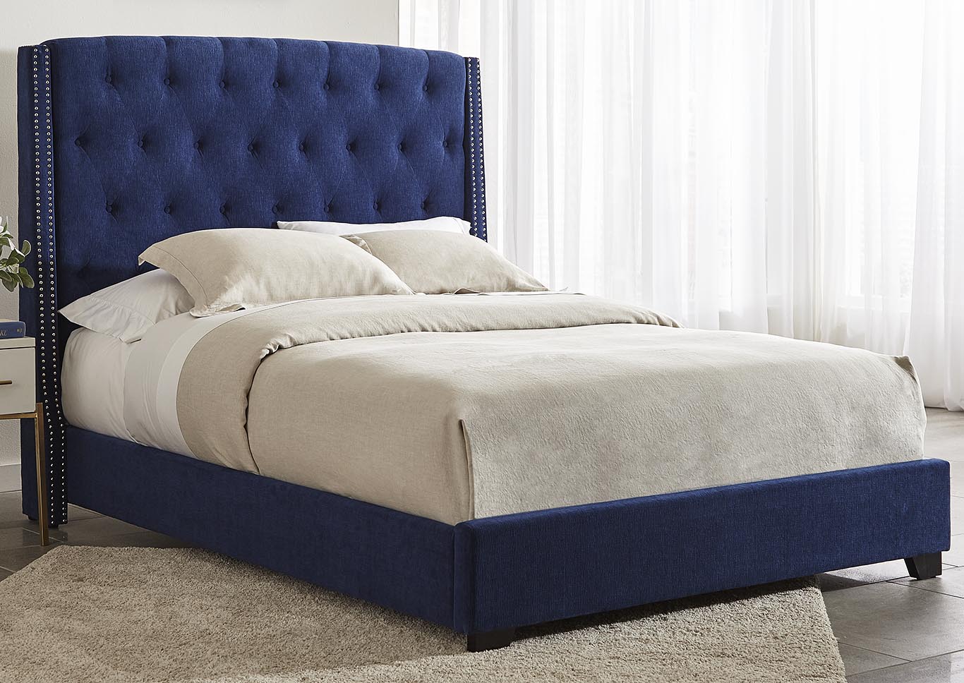 Wing Royal Blue King Bed,Kith