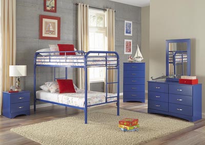 Image for Metal Royal Blue Twin/Twin Metal Bunkbed