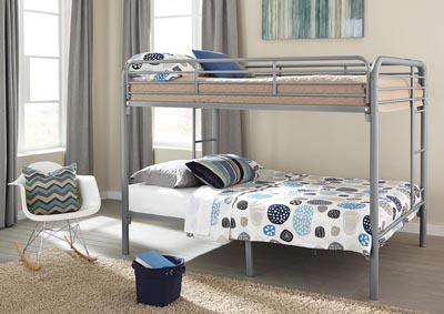 Image for Metal Silver Full/Full Metal Bunkbed