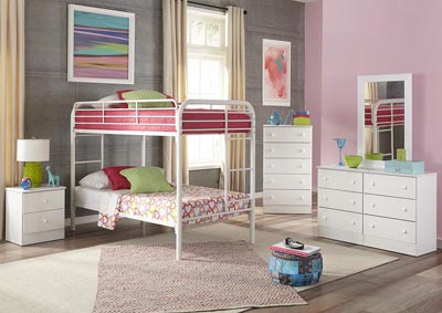 Image for Metal White Twin/Twin Metal Bunkbed