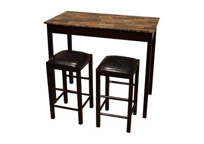 Image for Marble Top Table & 2 Stools