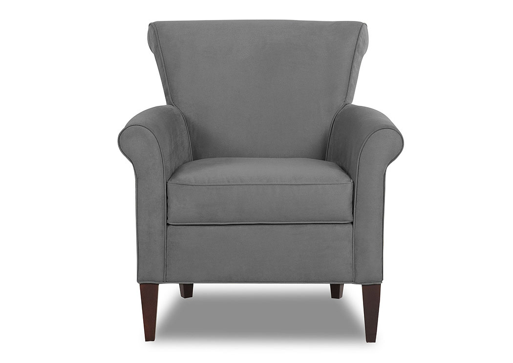 Louise Microsuede Charcoal Gray Stationary Fabric Chair,Klaussner Home Furnishings
