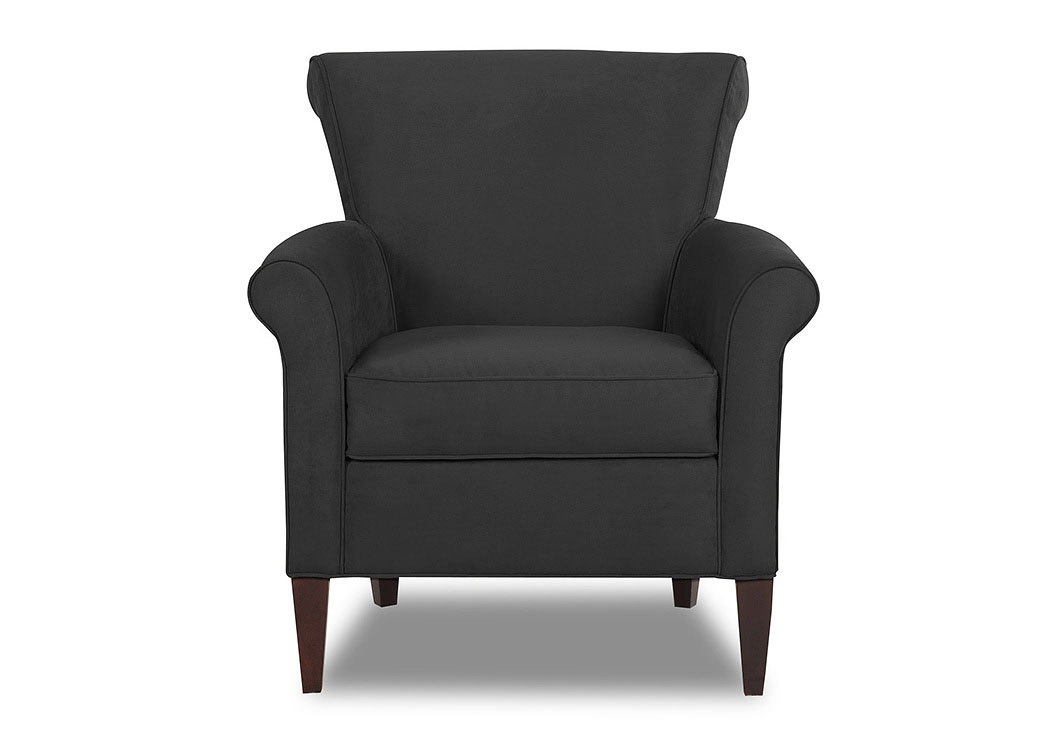 Louise Microsuede Onyx Stationary Fabric Chair,Klaussner Home Furnishings