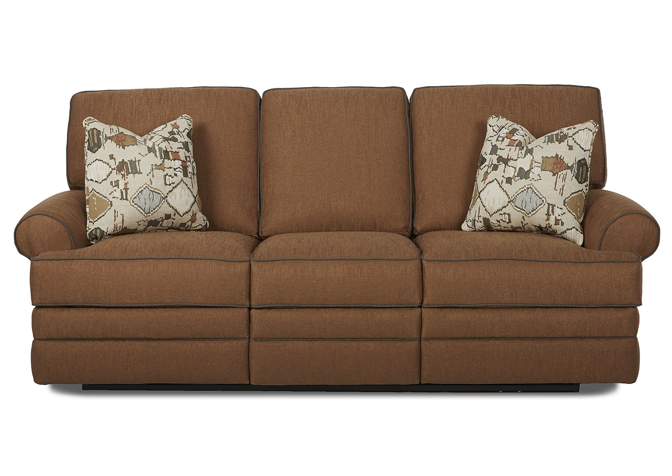 Belleview Rich Brown Power Reclining Fabric Sofa,Klaussner Home Furnishings