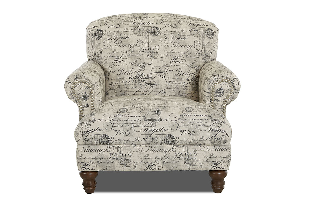 Barnum Postmark Jade Stationary Fabric Chair,Klaussner Home Furnishings
