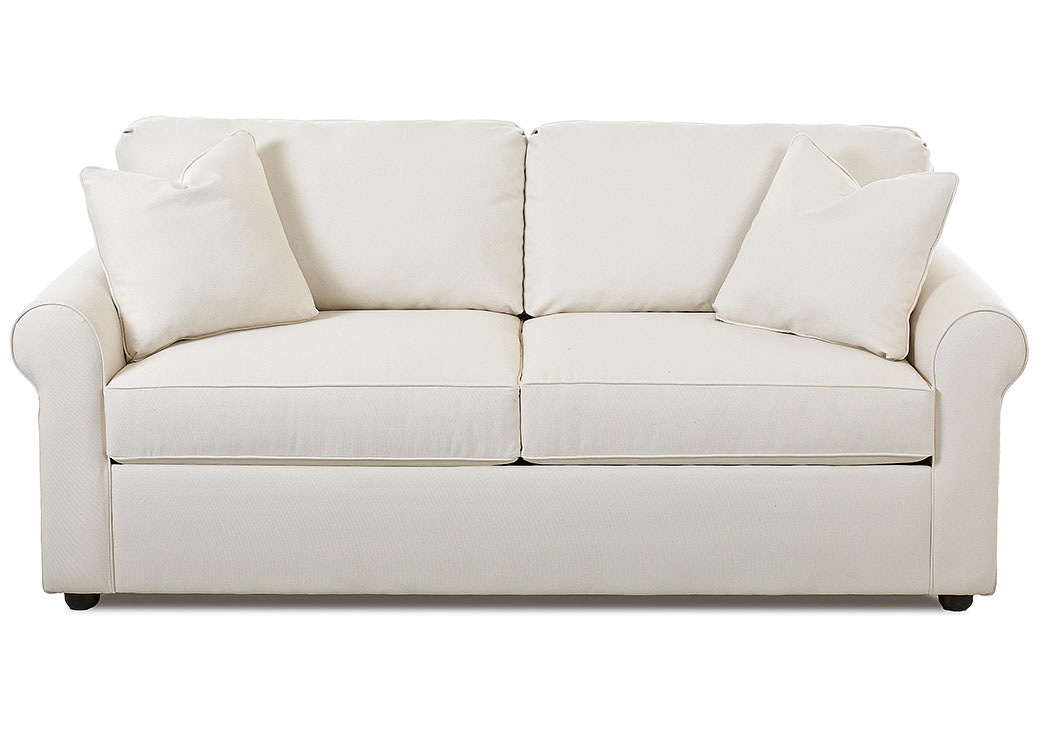 Brighton  White Sleeper Fabric Sofa,Klaussner Home Furnishings