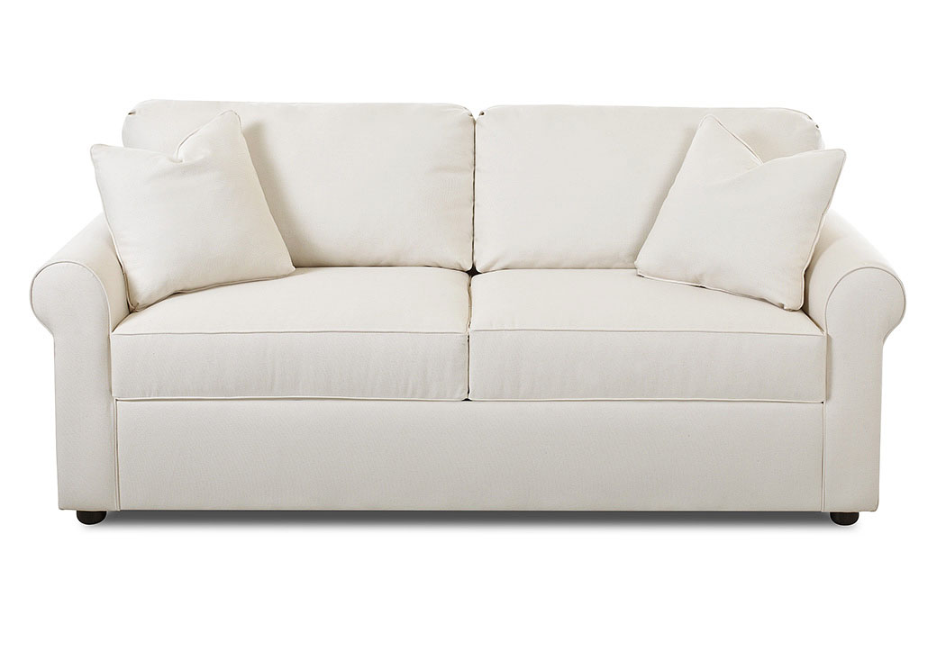 Brighton Bull Natural White Stationary Fabric Sofa,Klaussner Home Furnishings