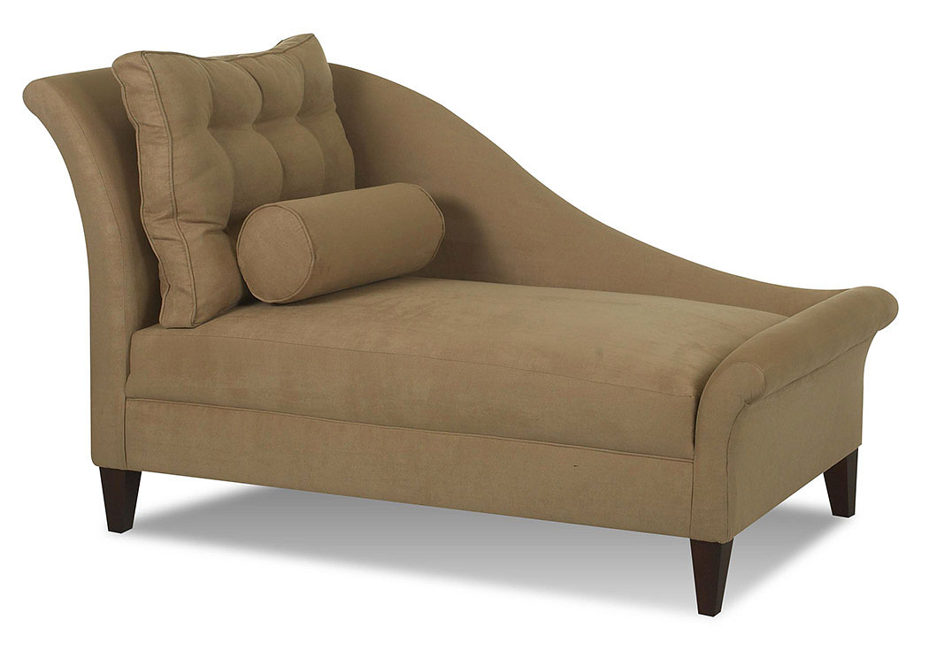 Lincoln Microsuede Camel Brown Stationary Fabric Chaise,Klaussner Home Furnishings
