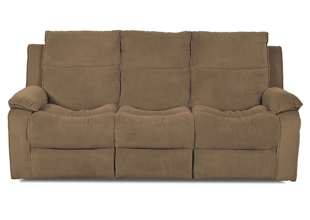 Castaway Viper Pecan Power Reclining Leather Sofa,Klaussner Home Furnishings