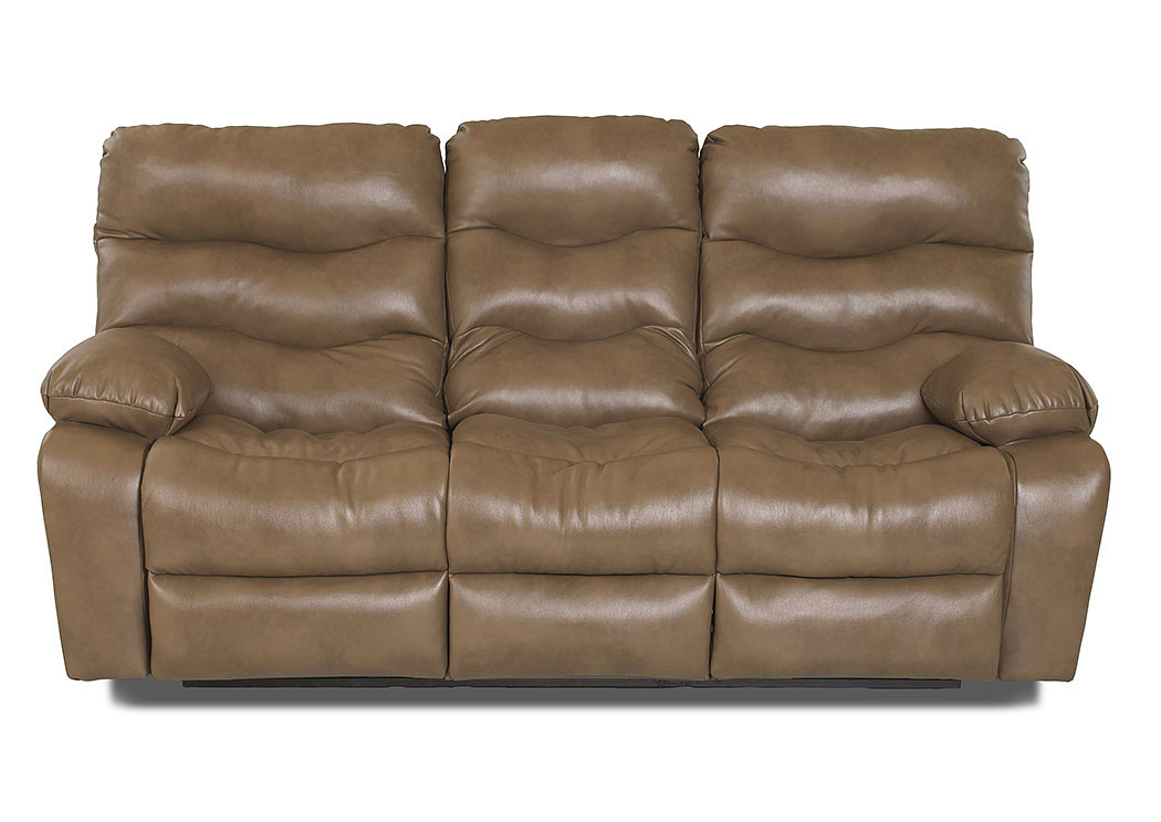 Hercules Walnut Leather Reclining Sofa,Klaussner Home Furnishings