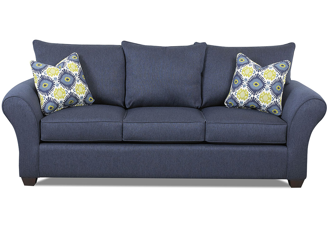 Fletcher Incline Naval Stationary Fabric Sofa,Klaussner Home Furnishings