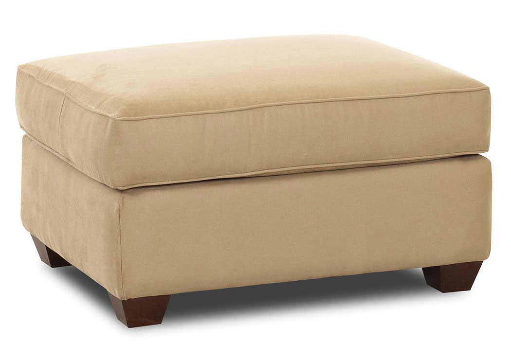 Fletcher Microsuede Camel Ottoman,Klaussner Home Furnishings