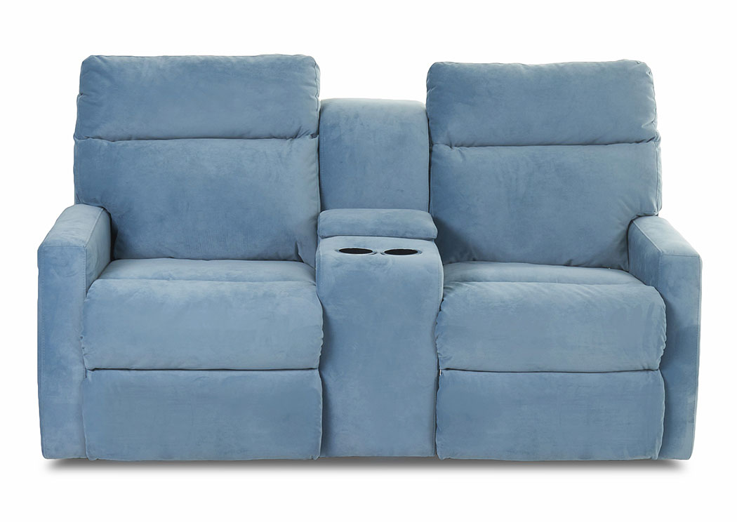 Monticello Tina Airforce Power Reclining Fabric Loveseat,Klaussner Home Furnishings