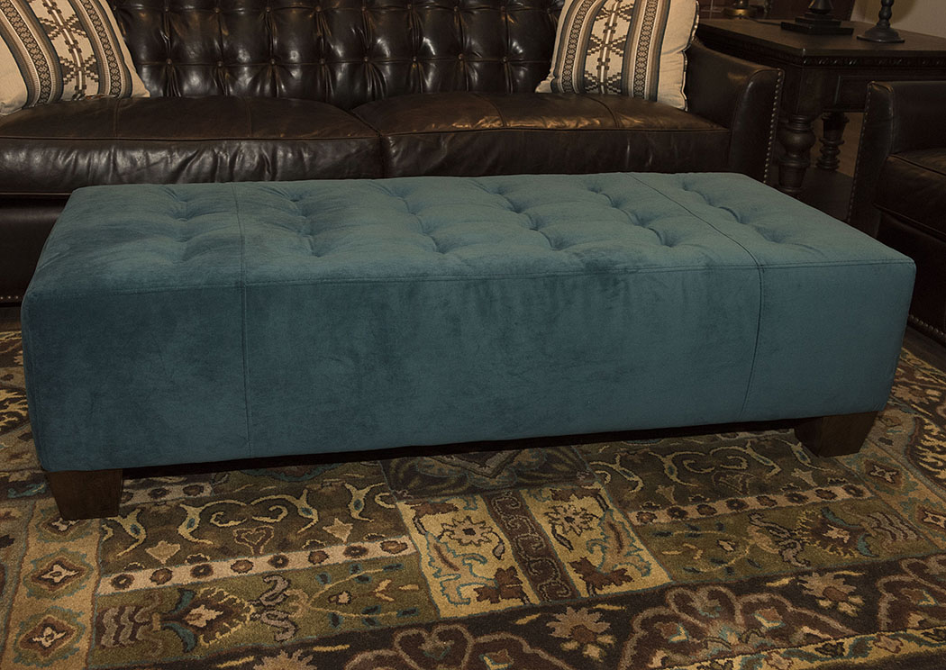 Wayne Manor Tina Gulf Fabric Ottoman,Klaussner Home Furnishings