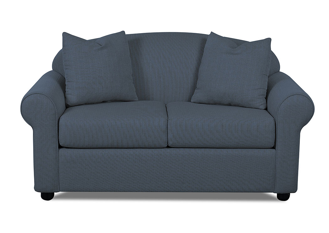 Possibilities Hilo Midnight Blue Stationary Fabric Loveseat,Klaussner Home Furnishings