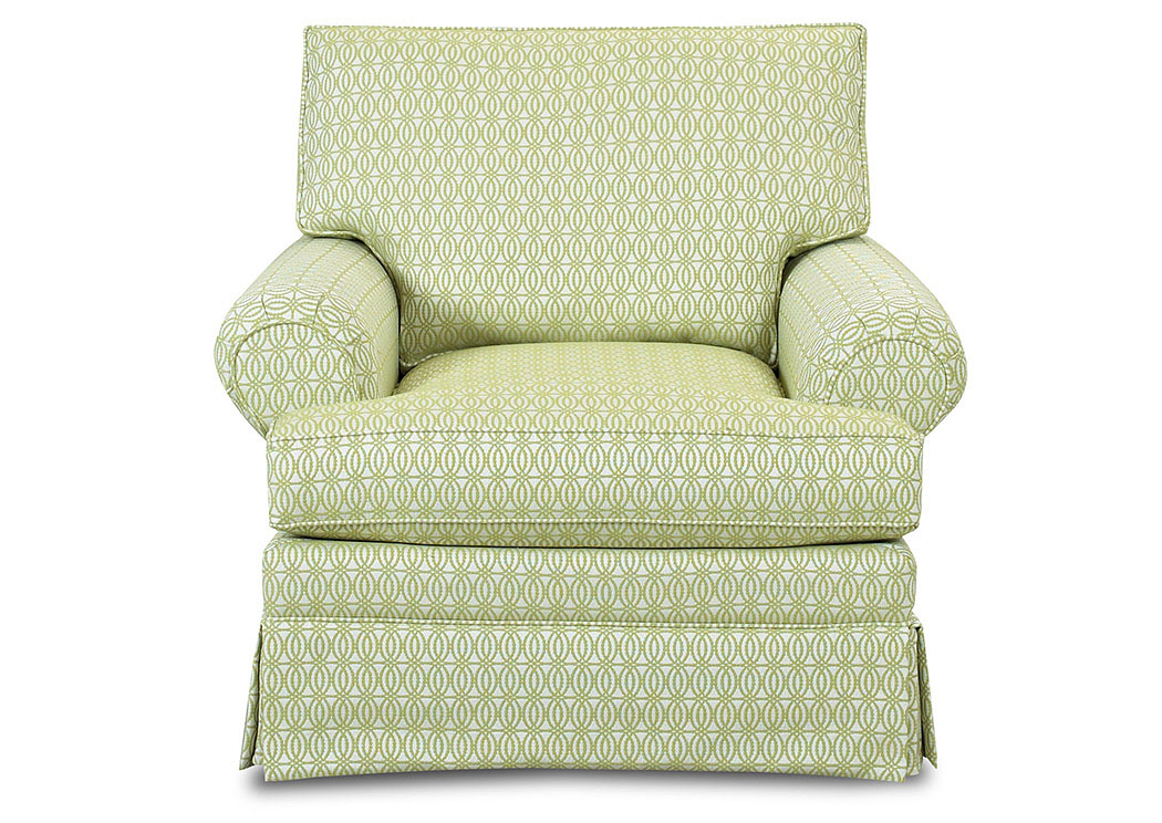 Carolina Annie Citrine Green Stationary Fabric Chair,Klaussner Home Furnishings