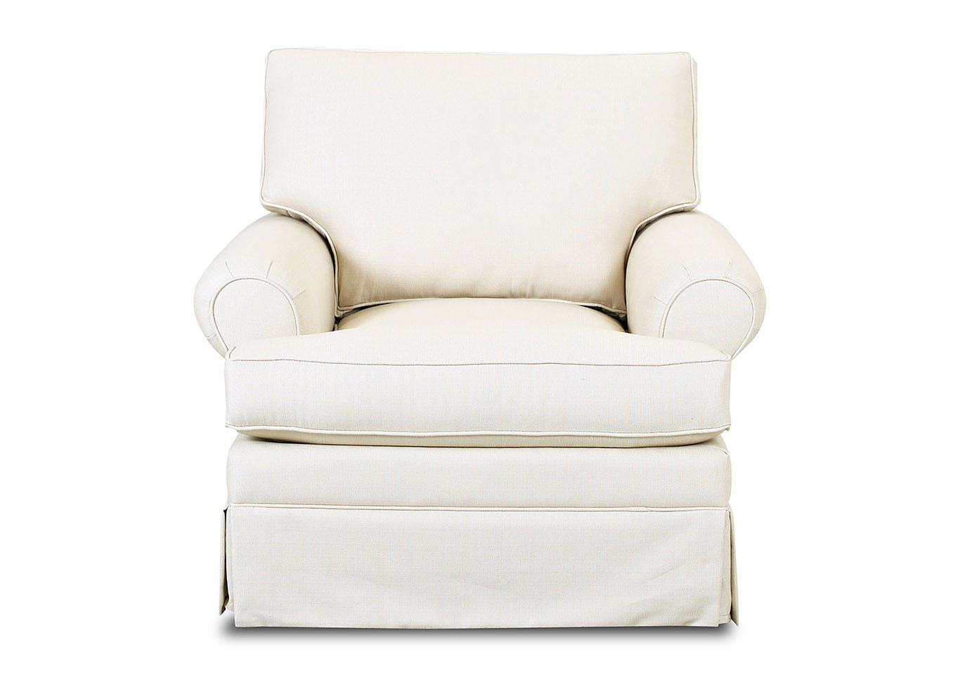Carolina Ivory White Stationary Fabric Chair,Klaussner Home Furnishings