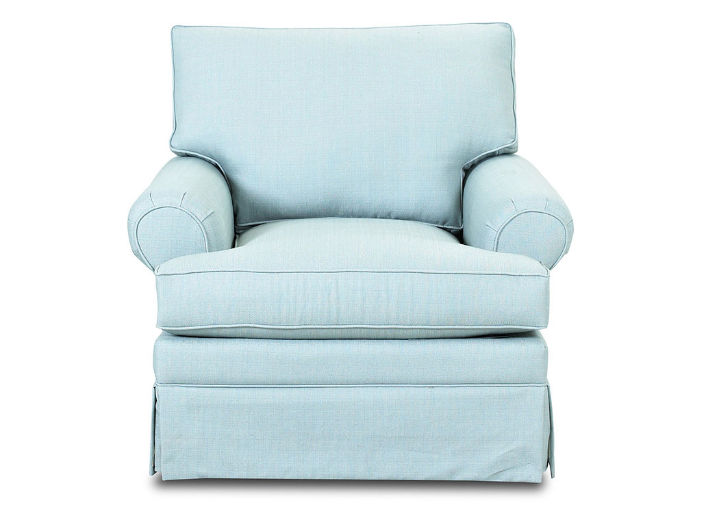 Carolina Surf Blue Stationary Fabric Chair,Klaussner Home Furnishings