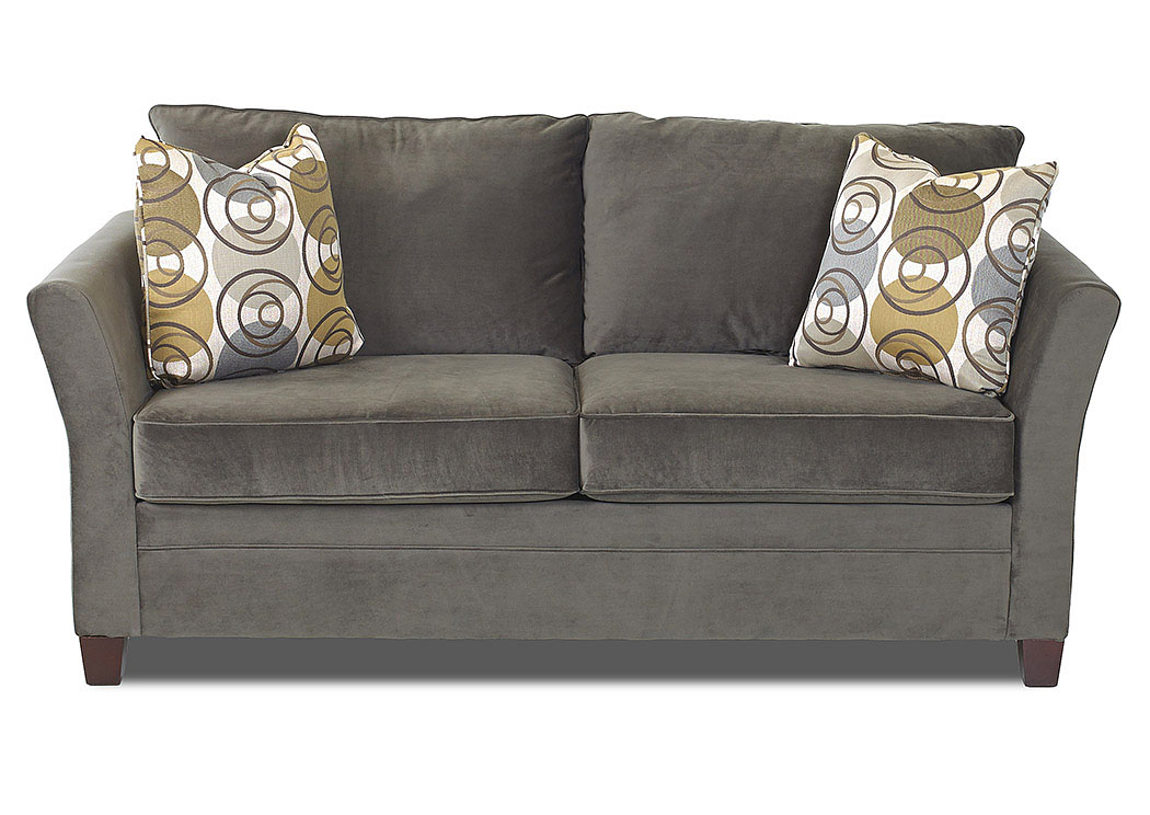 Taylor Belshire Pewter Gray Stationary Fabric Sofa,Klaussner Home Furnishings