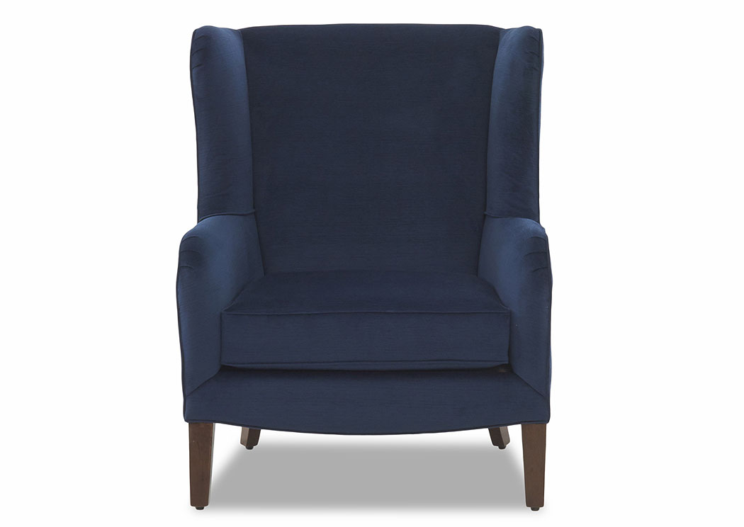 Polo Empire Indigo Stationary Fabric Chair,Klaussner Home Furnishings