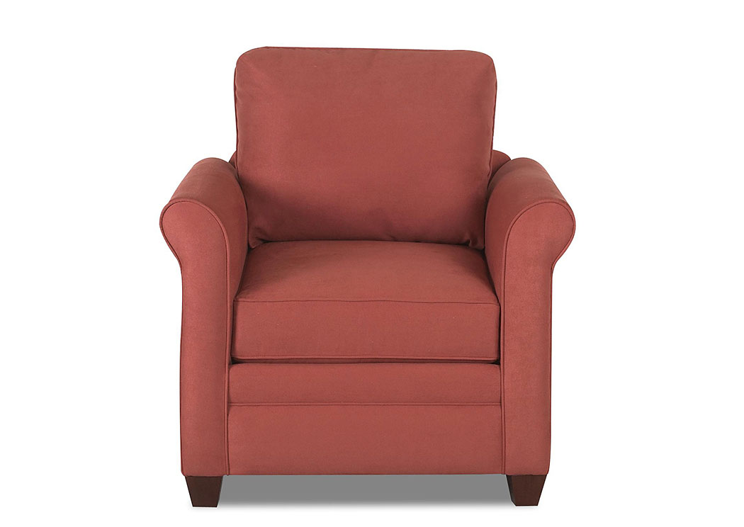 Dopler Microsuede Persimmon Stationary Fabric Chair,Klaussner Home Furnishings