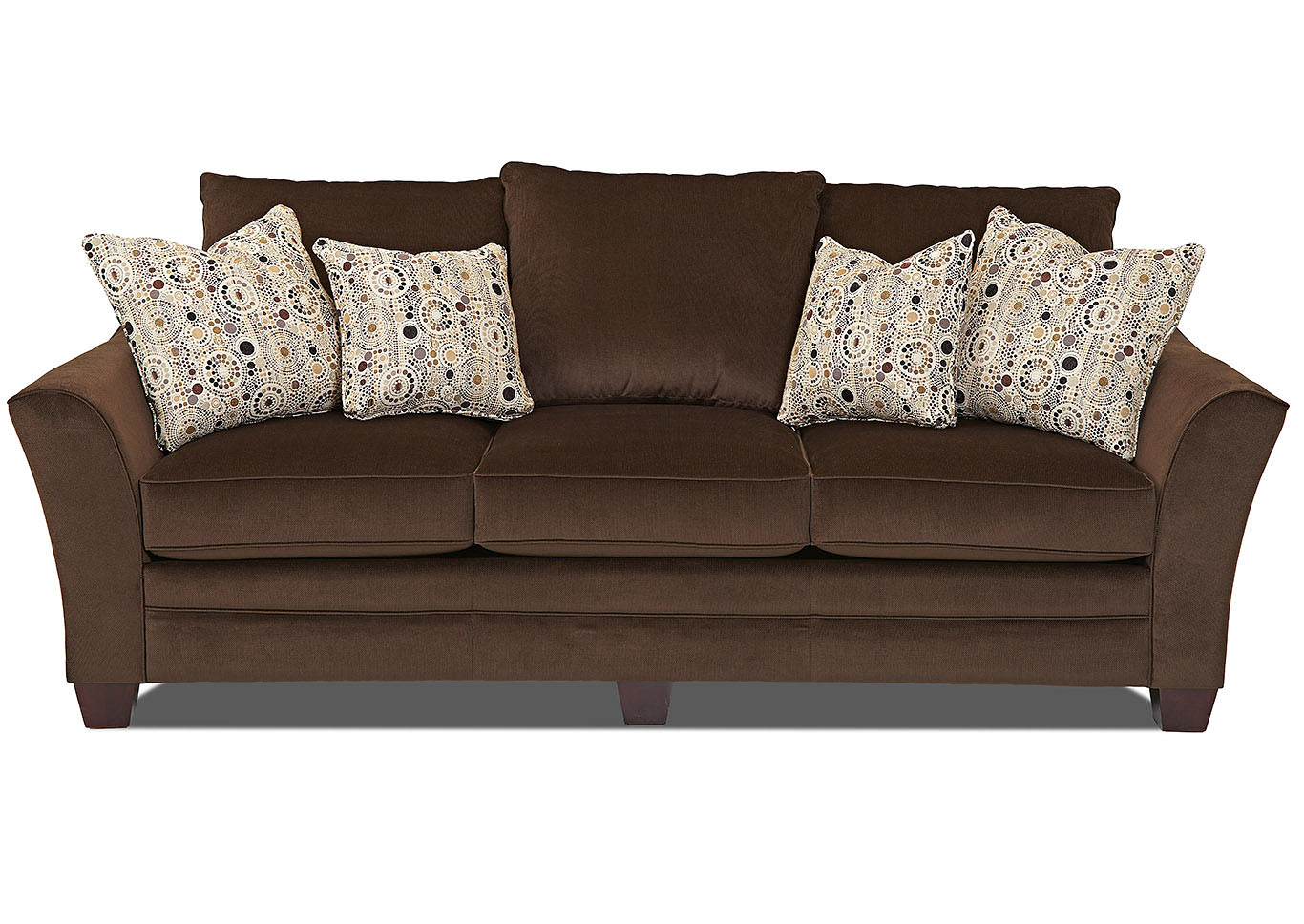 Posen Cocoa Stationary Fabric Sofa,Klaussner Home Furnishings
