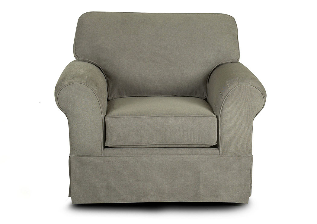 Woodwin Stone Gray Stationary Fabric Chair,Klaussner Home Furnishings