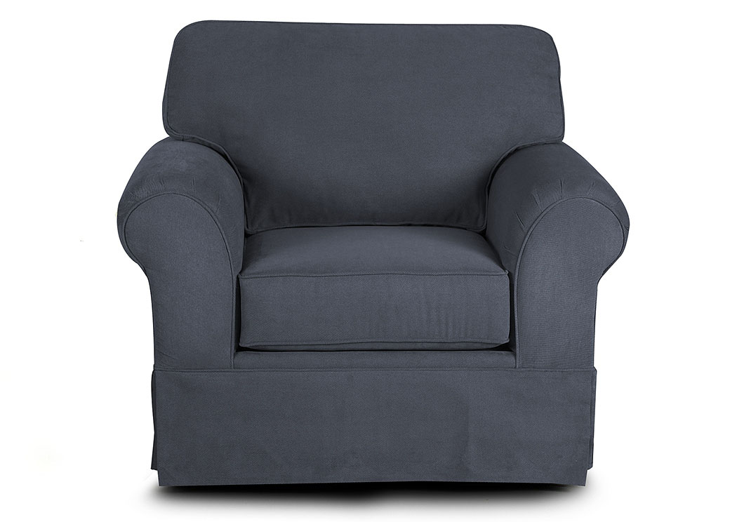 Woodwin Landers Gunmetal Stationary Fabric Chair,Klaussner Home Furnishings