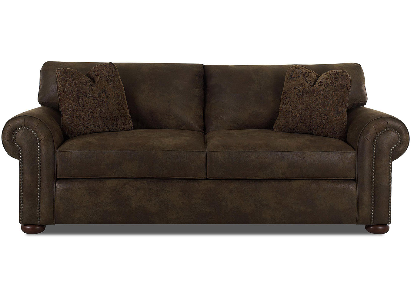 Sienna Dark Brown Fabric Sofa,Klaussner Home Furnishings