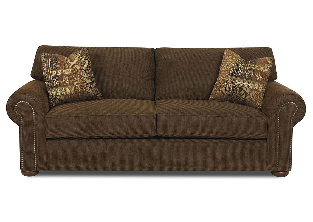 Sienna Chestnut Stationary Fabric Sofa,Klaussner Home Furnishings