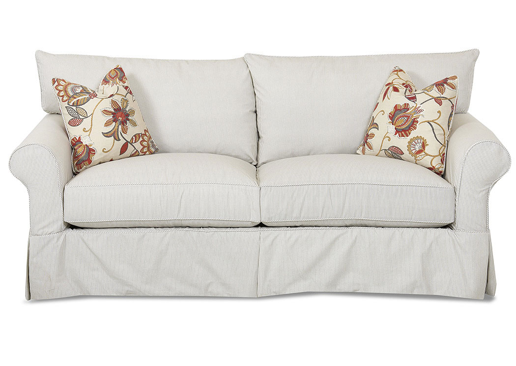 Jenny Edgar Graphite Striped Stationary Fabric Sofa,Klaussner Home Furnishings