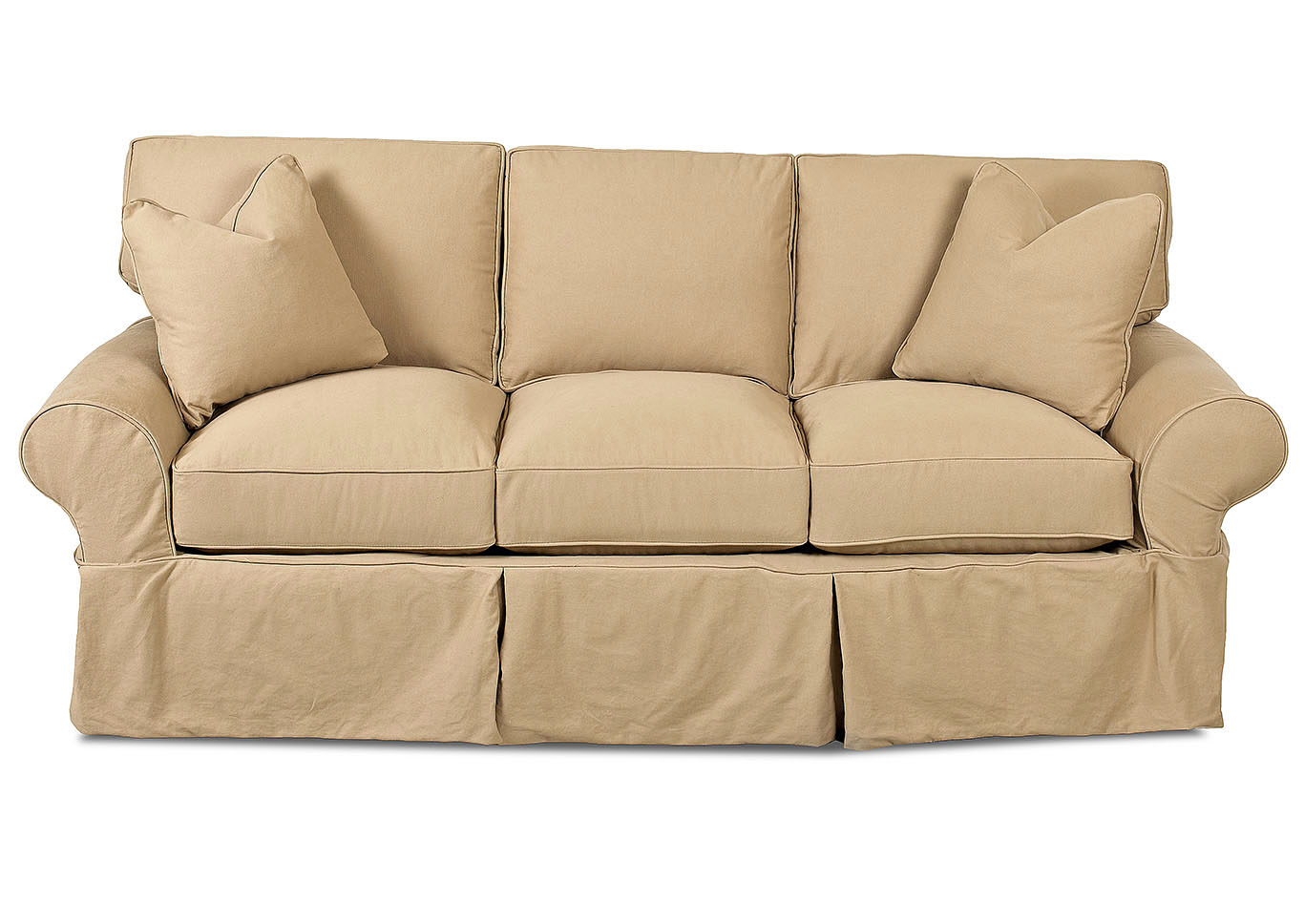 Patterns Classic Khaki Stationary Fabric Sofa,Klaussner Home Furnishings