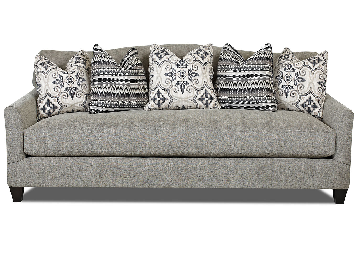 Leighton Platinum Gray Stationary Fabric Sofa,Klaussner Home Furnishings