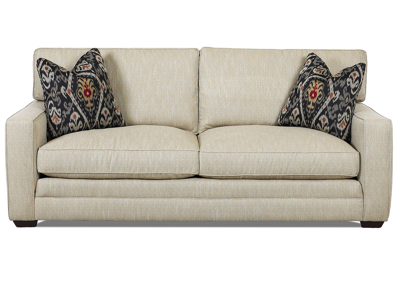 Homestead Glenbrier Hemp Stationary Fabric Sofa & Brown