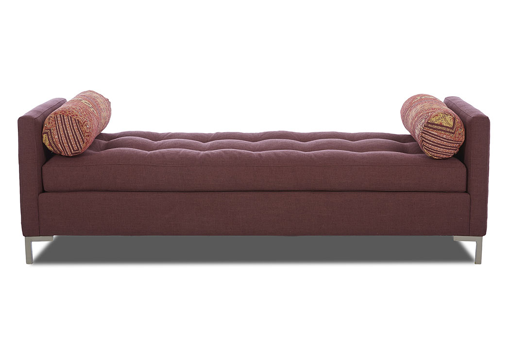 Uptown Zula Oxblood Stationary Fabric Bench,Klaussner Home Furnishings
