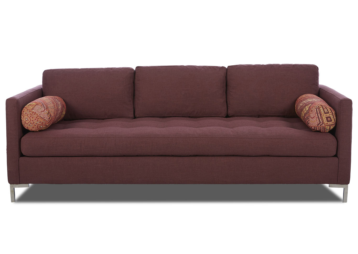 Uptown Zula Oxblood Stationary Fabric Sofa,Klaussner Home Furnishings